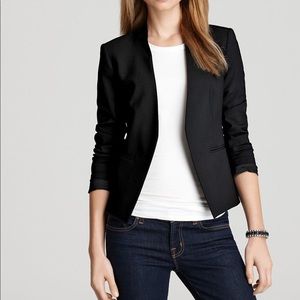 Theory Blazer with leather collar detail